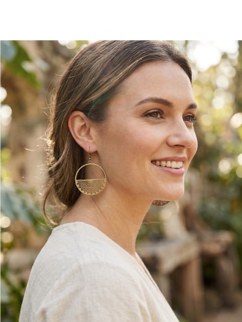 Maurices Nickel Free Silver Filigree Hoop Earrings W/French Hooks NWT